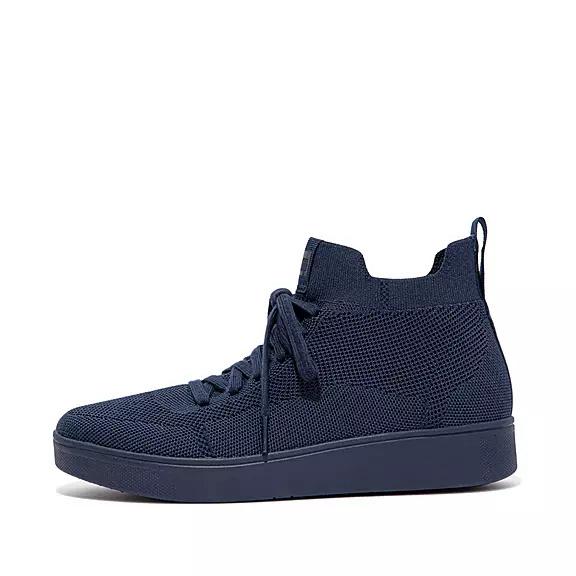 FitFlop Women's RALLY Water-Resistant Knit High-Top Sneakers - Midnight Navy (YLDCZ-1643)